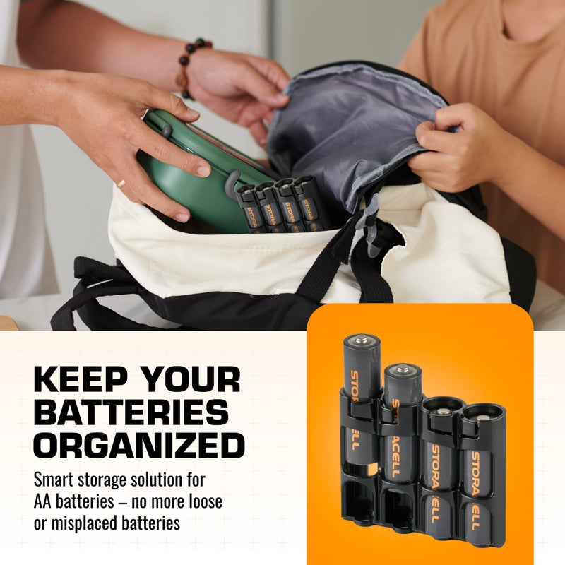 Storacell AA Battery Storage Caddy by Storacell, Black, Holds 4 Batteries (Not included) - Image 2